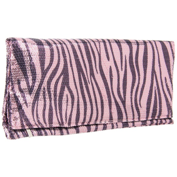BCBG Sequin Tiger Stripes Foldover Clutch Bag - Picture 2 of 3